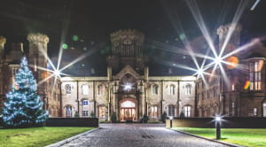 External view of Warner Hotels Studley Castle at Christmas